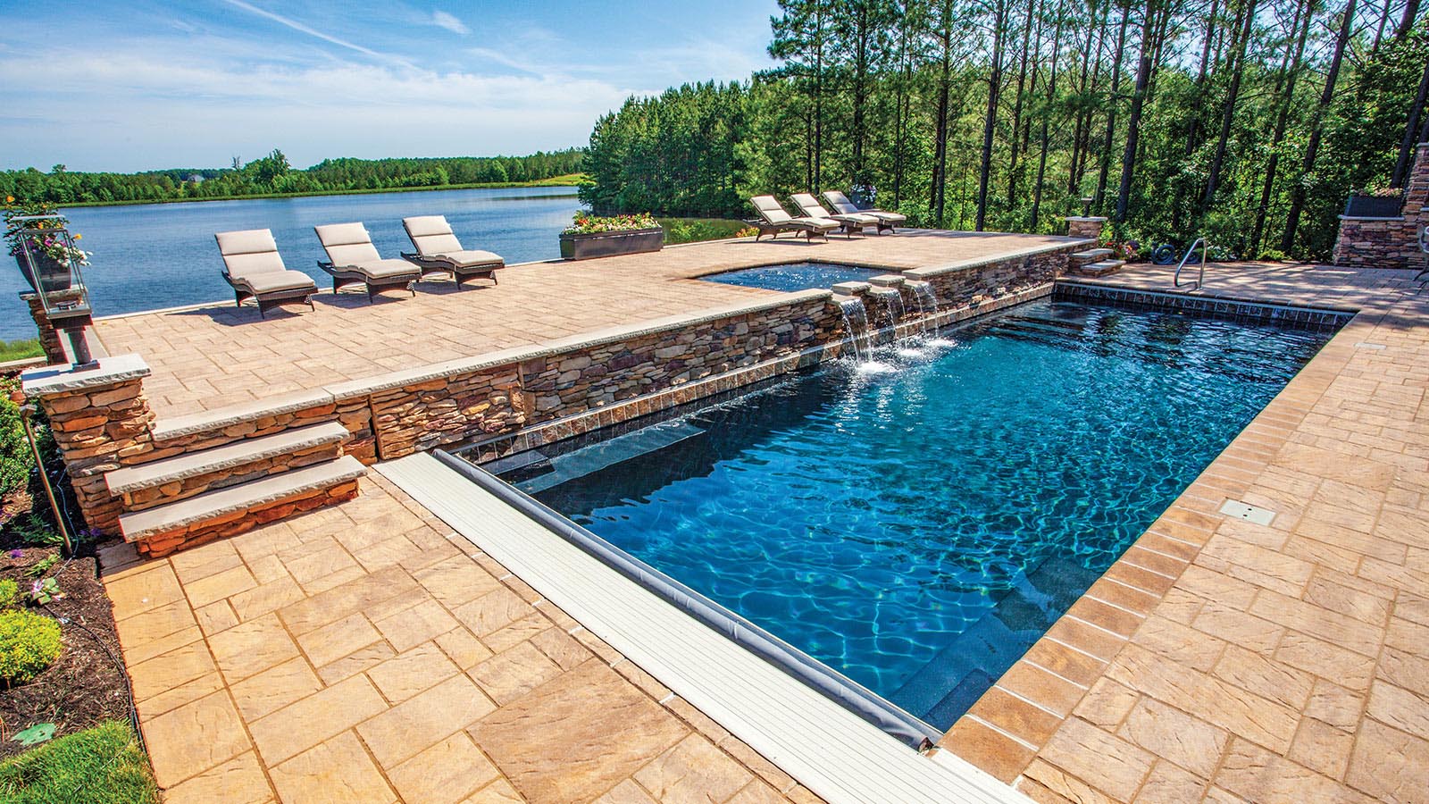 The Ebony Blue inground swimming pool color